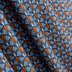 Geometrisches Fächermuster aus Baumwolle Popeline Blau - Ribes y Casals