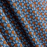 Geometrisches Fächermuster aus Baumwolle Popeline Blau - Ribes y Casals