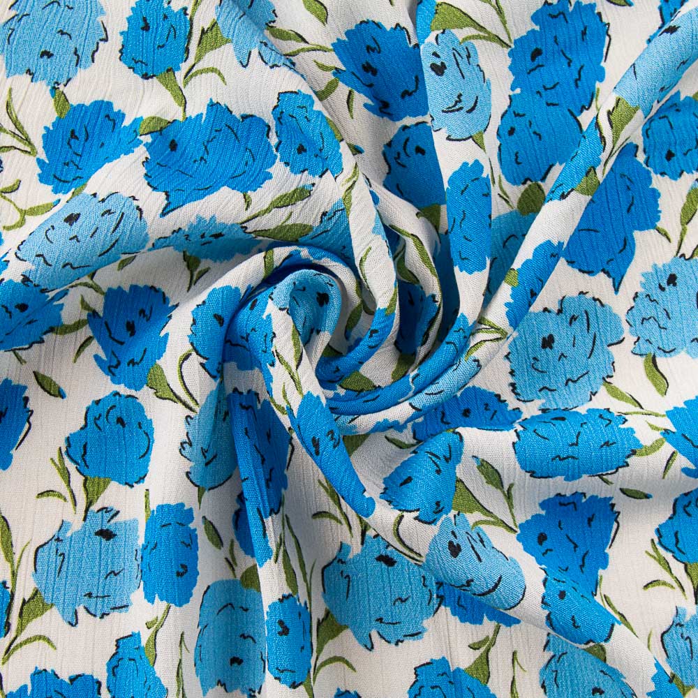 Stoff Bambula Polyester Rosa Blau - Ribes y Casals
