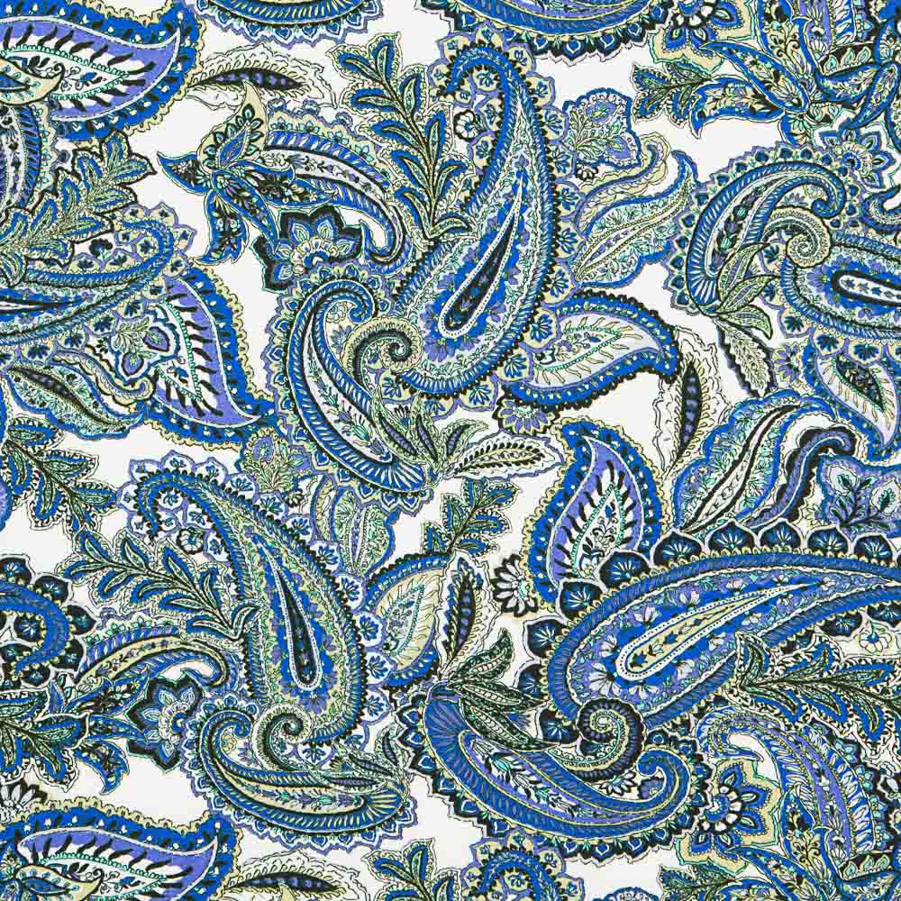 Paisley-Kreppstrick Blau - Ribes y Casals