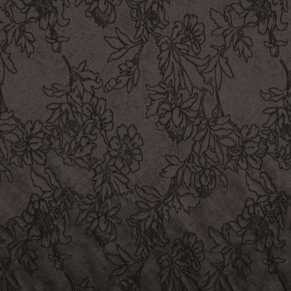 Brokat-Blumen-Stoff Schwarz - Ribes y Casals