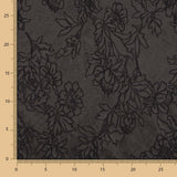 Brokat-Blumen-Stoff Schwarz - Ribes y Casals