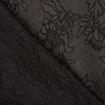 Brokat-Blumen-Stoff Schwarz - Ribes y Casals