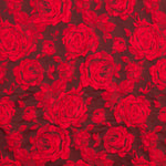 Passion Red Flower Brocade Stoff - Ribes y Casals