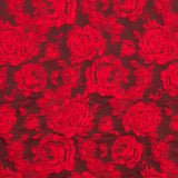 Passion Red Flower Brocade Stoff - Ribes y Casals