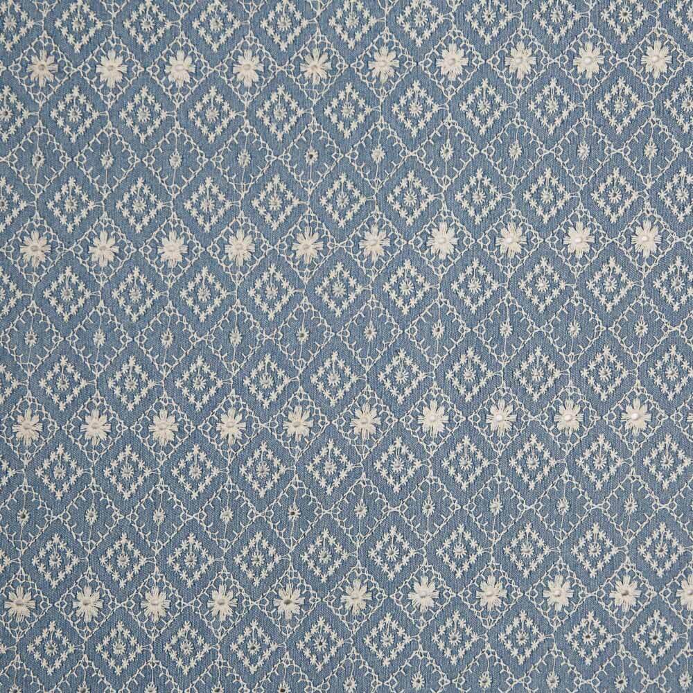 Cotton Denim Mosaik-Stickerei - Ribes y Casals