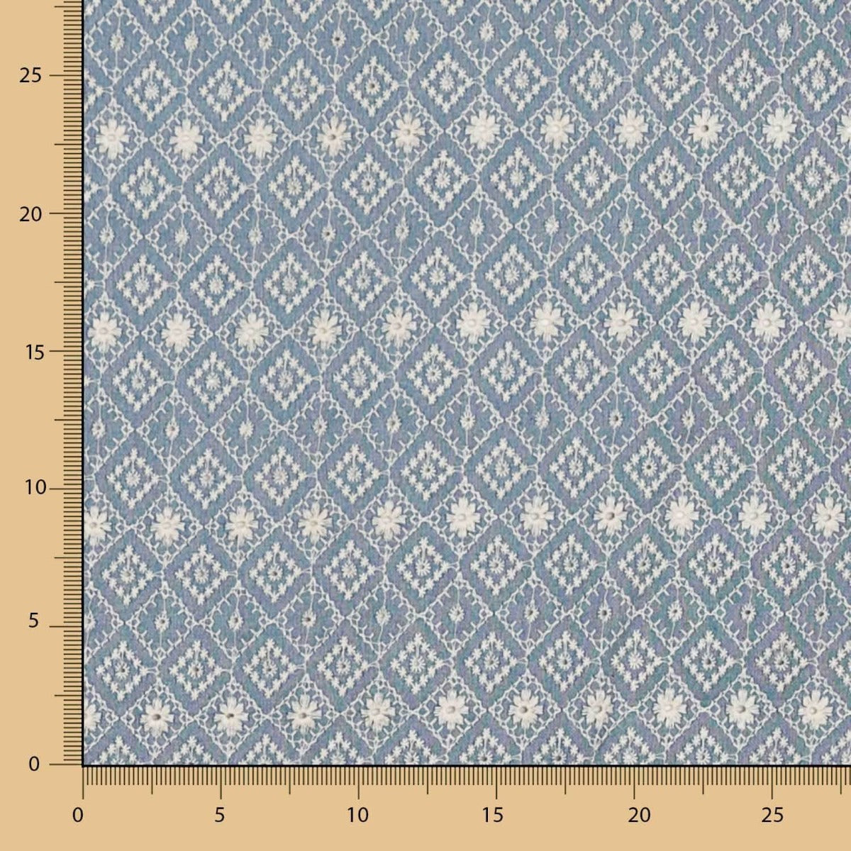 Cotton Denim Mosaik-Stickerei - Ribes y Casals