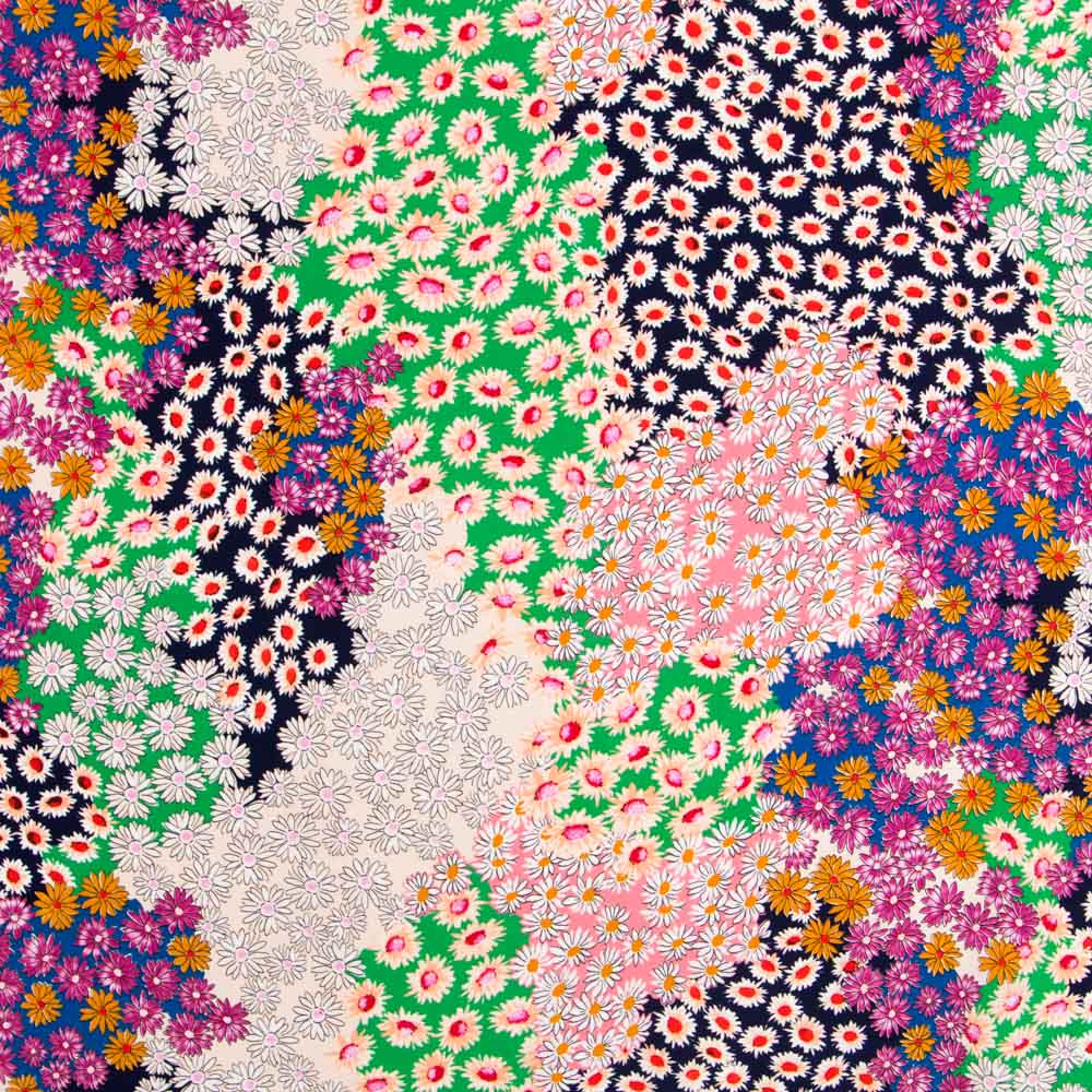 Krepp Blumen Multi Patch Stoff - Ribes y Casals