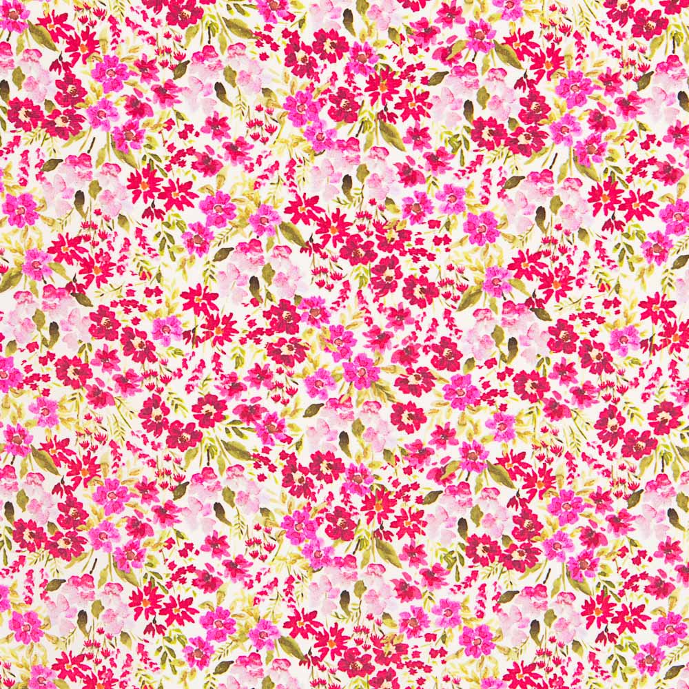 Fuchsia Garten Krepp Stoff - Ribes y Casals