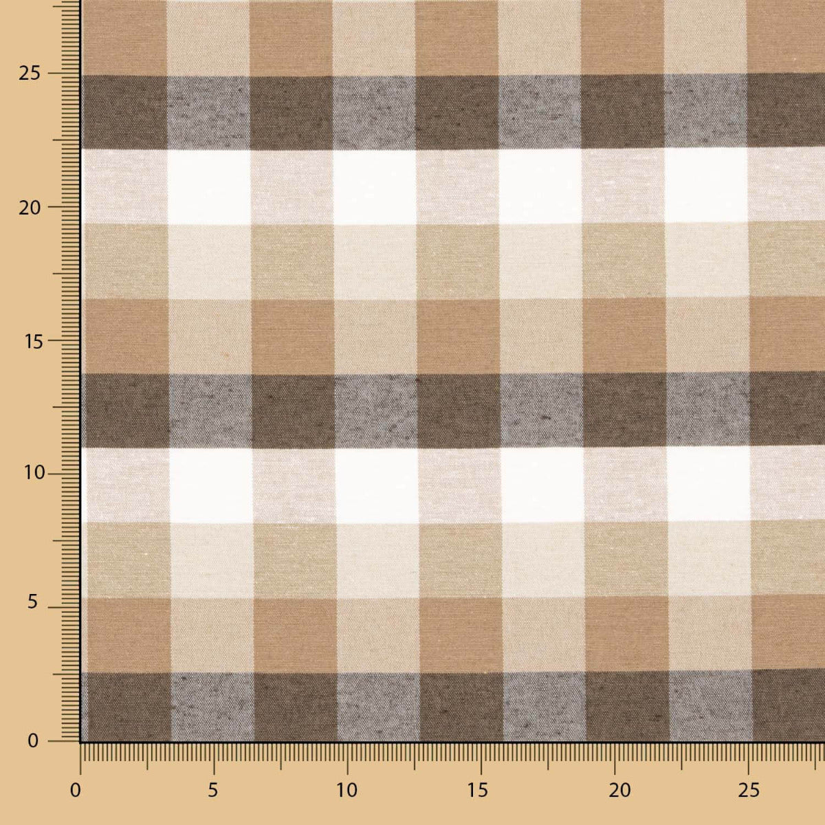 Beige karierte Teflon-Tischdecken - Ribes y Casals