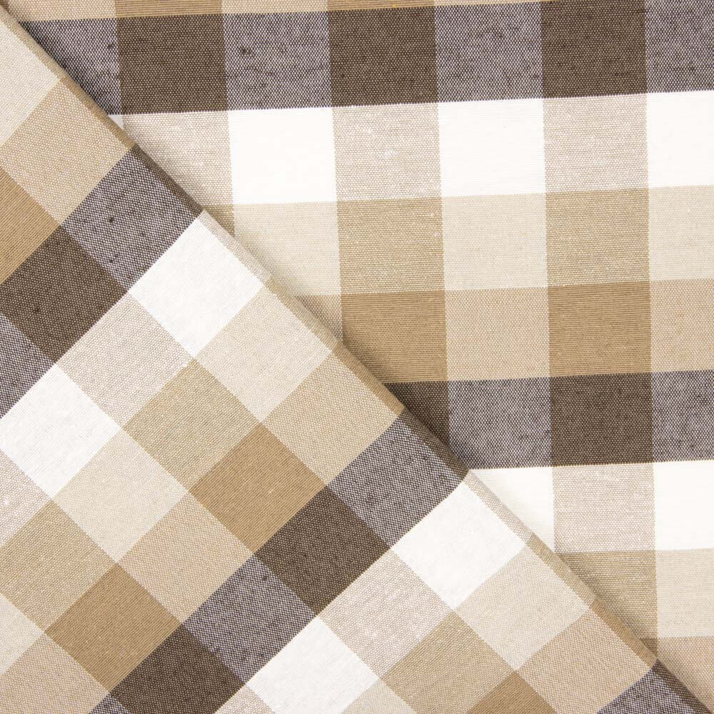 Beige karierte Teflon-Tischdecken - Ribes y Casals