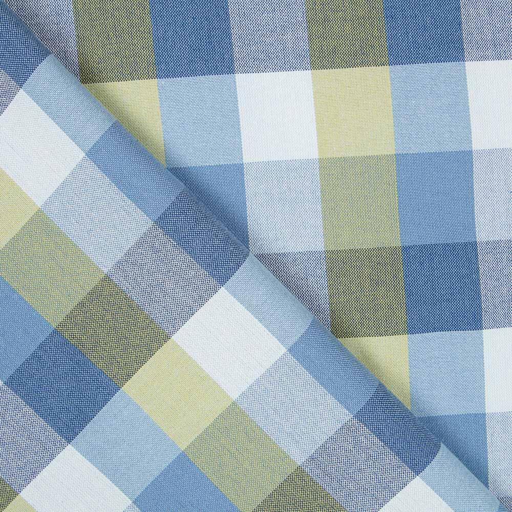Twill Plaid Blau Grün - Ribes y Casals