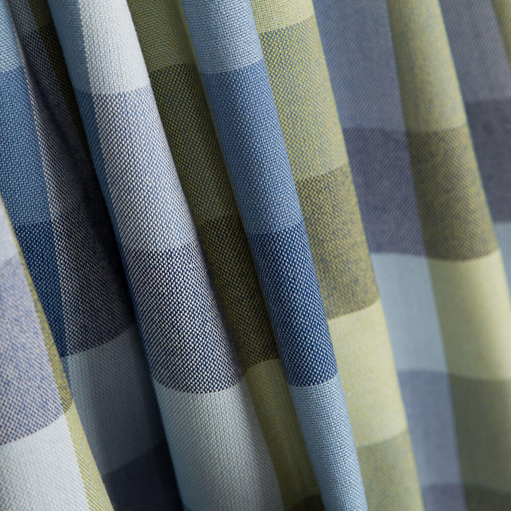 Twill Plaid Blau Grün - Ribes y Casals