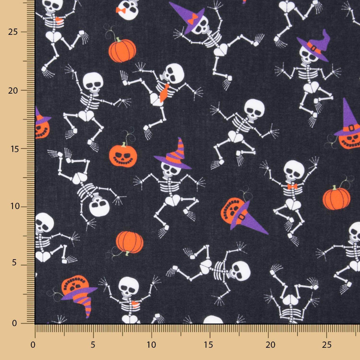 Baumwoll-Popeline Skelette Halloween - Ribes y Casals