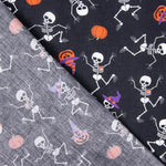 Baumwoll-Popeline Skelette Halloween - Ribes y Casals