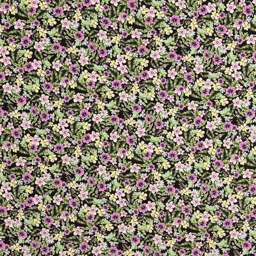 Polyester-Krepp, geblümt, rosa - Ribes y Casals