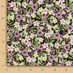 Polyester-Krepp, geblümt, rosa - Ribes y Casals