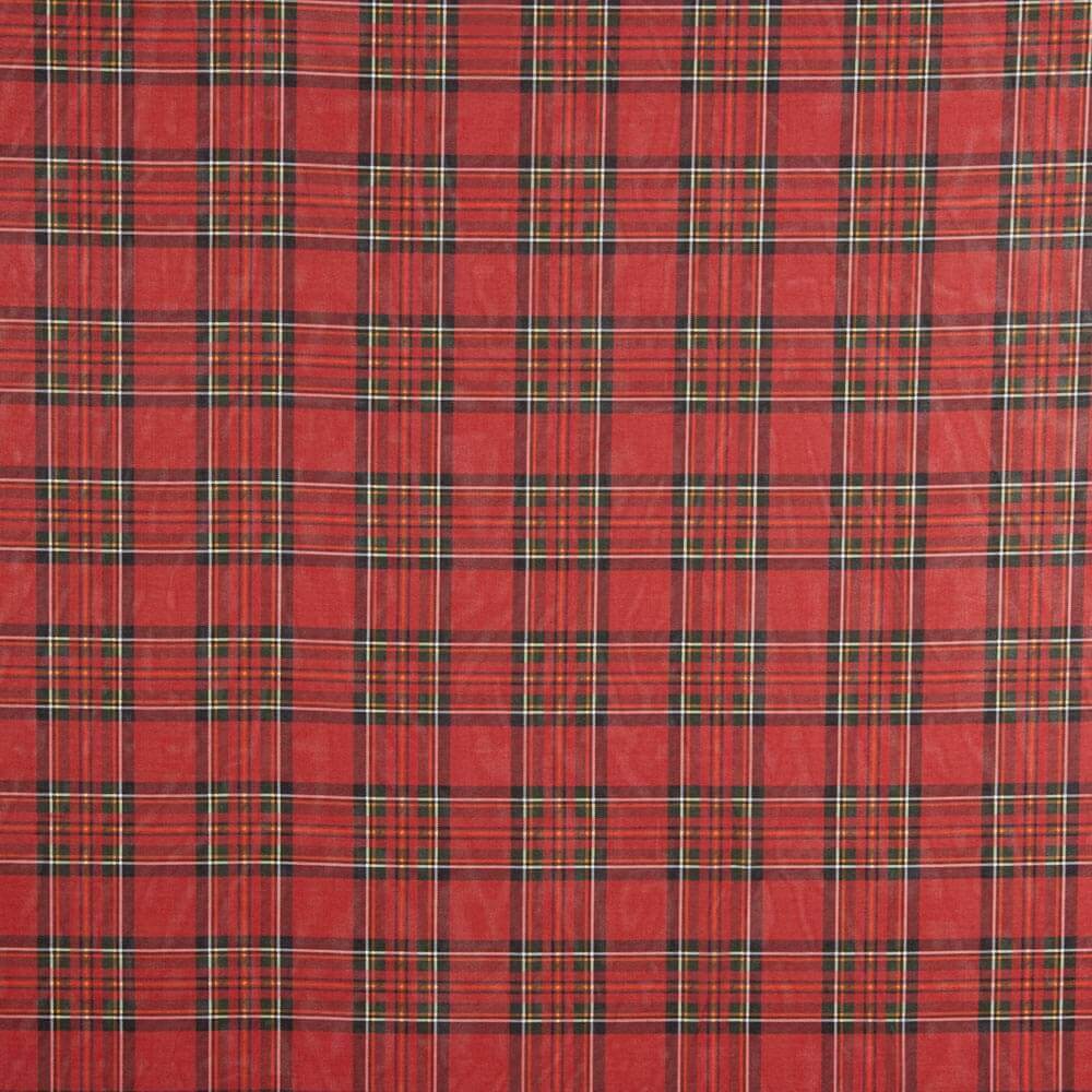 Polyester Tartan Gaze Rot - Ribes y Casals
