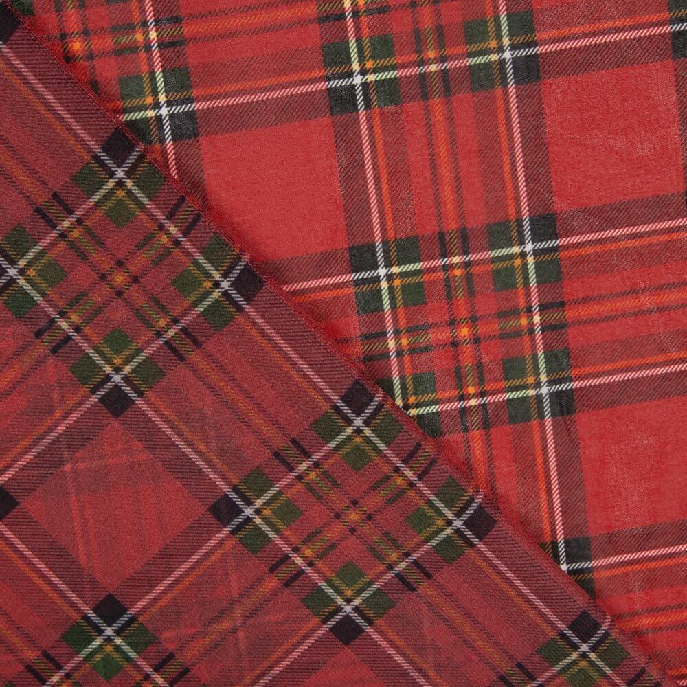 Polyester Tartan Gaze Rot - Ribes y Casals