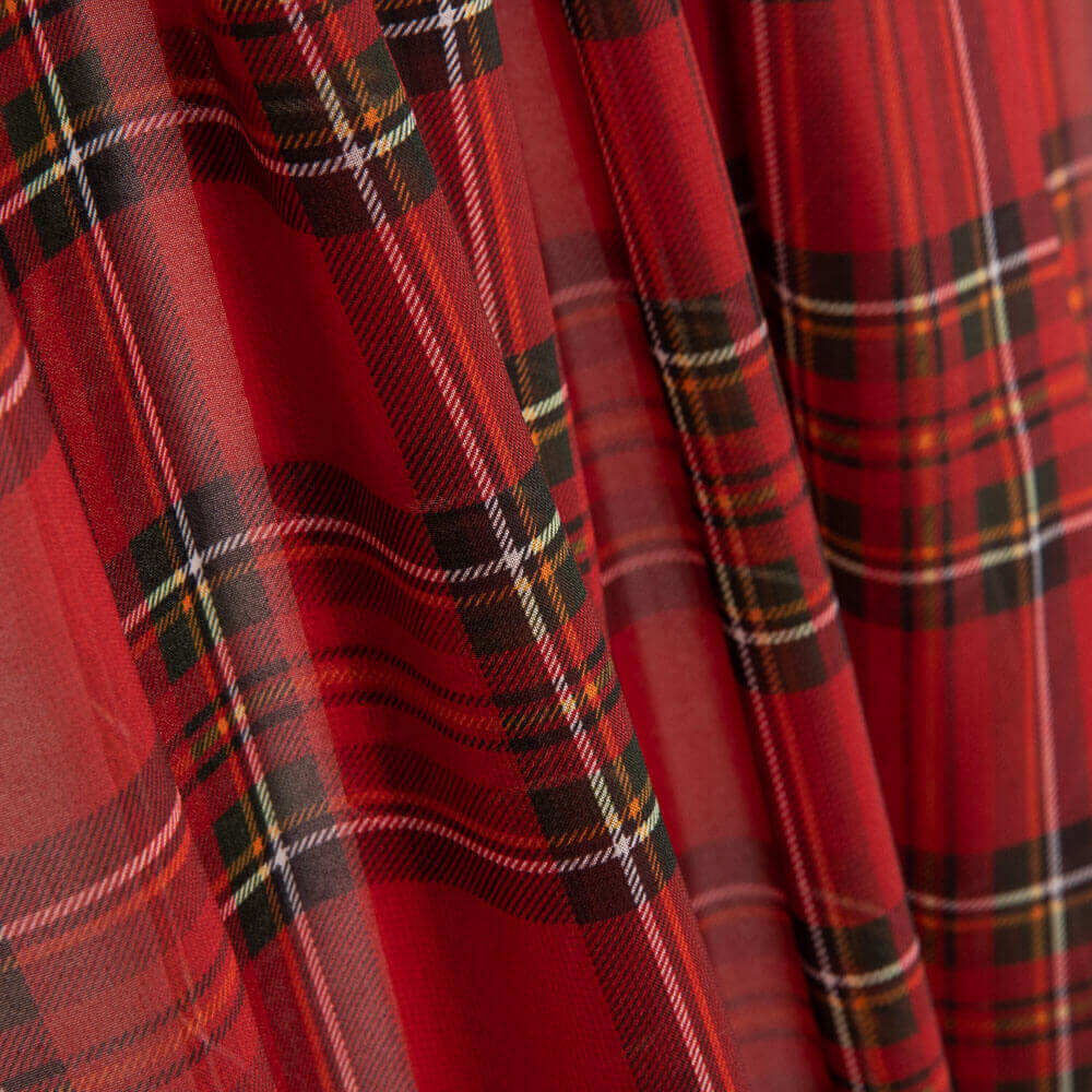 Polyester Tartan Gaze Rot - Ribes y Casals
