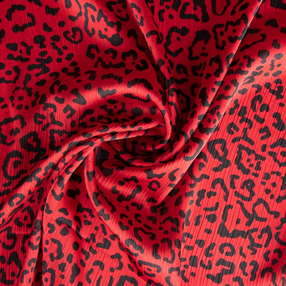 Rotes Leopardenmuster aus Satin - Ribes y Casals