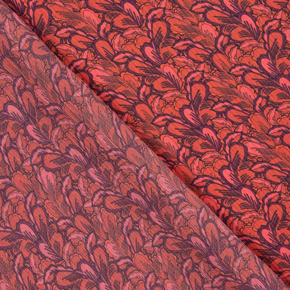 Satin Floral Print Rot - Ribes y Casals