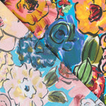 Flaches Polyester Polyester Blume Türkis - Ribes y Casals
