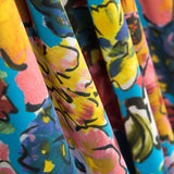 Flaches Polyester Polyester Blume Türkis - Ribes y Casals