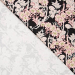 Twill Spandex Blume Schwarzer Hintergrund - Ribes y Casals