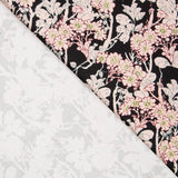 Twill Spandex Blume Schwarzer Hintergrund - Ribes y Casals