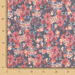Gaze Polyester Blumen Granat - Ribes y Casals