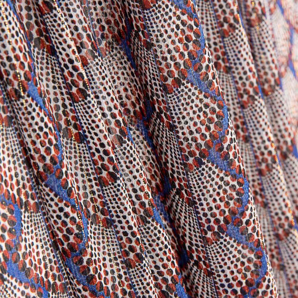 Lurex-Fächergaze blau - Ribes y Casals