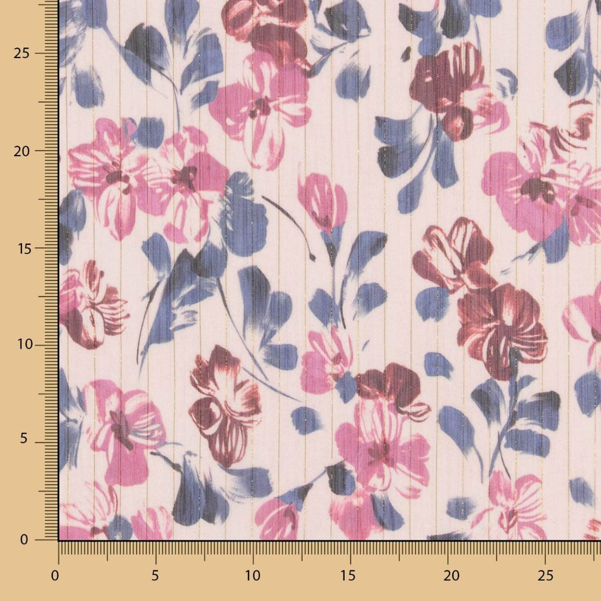 Hellrosa Blumen-Lurex-Gaze - Ribes y Casals