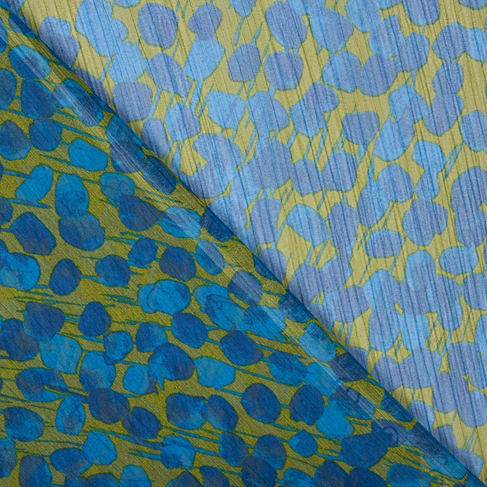 Bambula Polyester Blumen Blau - Ribes y Casals