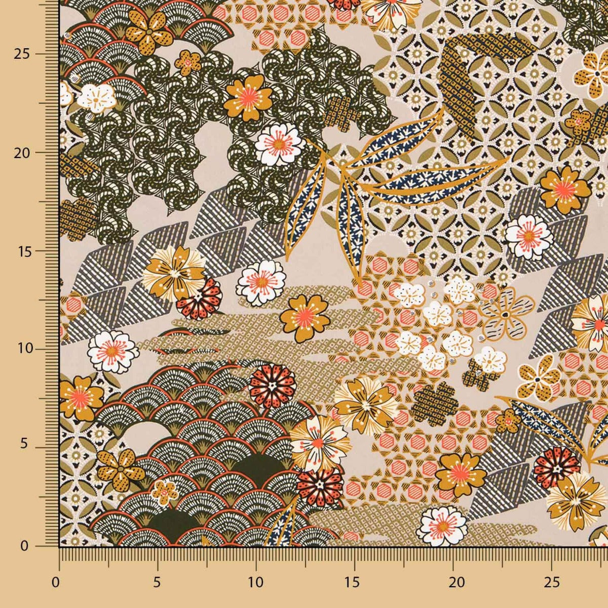 Viskose Popeline Aufnäher Beige - Ribes y Casals