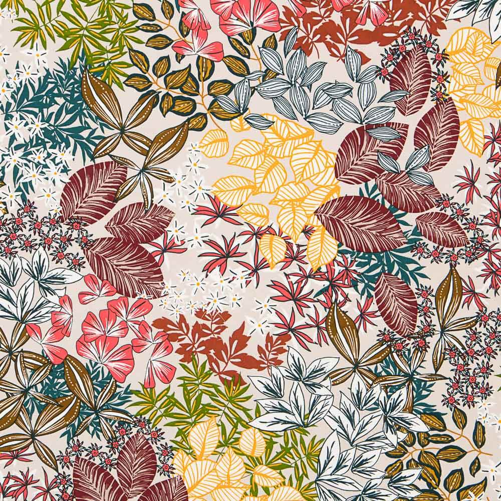 Tropische Viskose Popeline Beige - Ribes y Casals