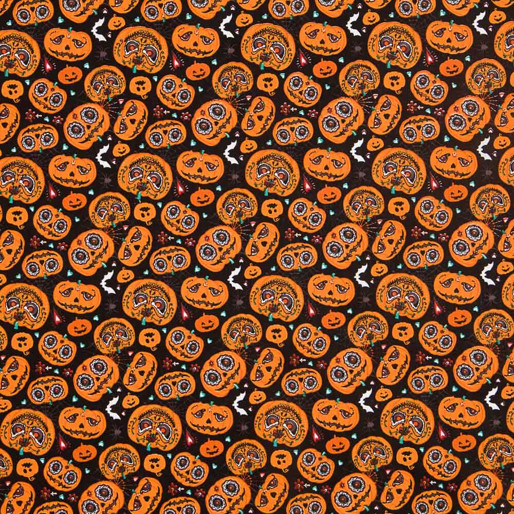 Oeko-Tex® Halloween-Kürbis-Popeline - Ribes y Casals
