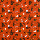 Oeko-Tex® Skelett Orange Halloween Popeline - Ribes y Casals