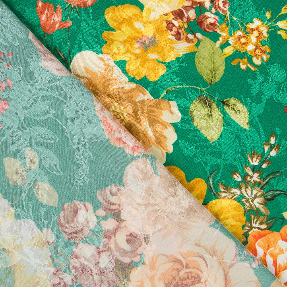 Cretonero Grüner Jacquard-Satin - Ribes y Casals