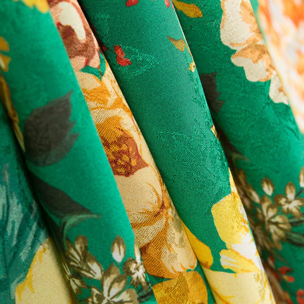 Cretonero Grüner Jacquard-Satin - Ribes y Casals