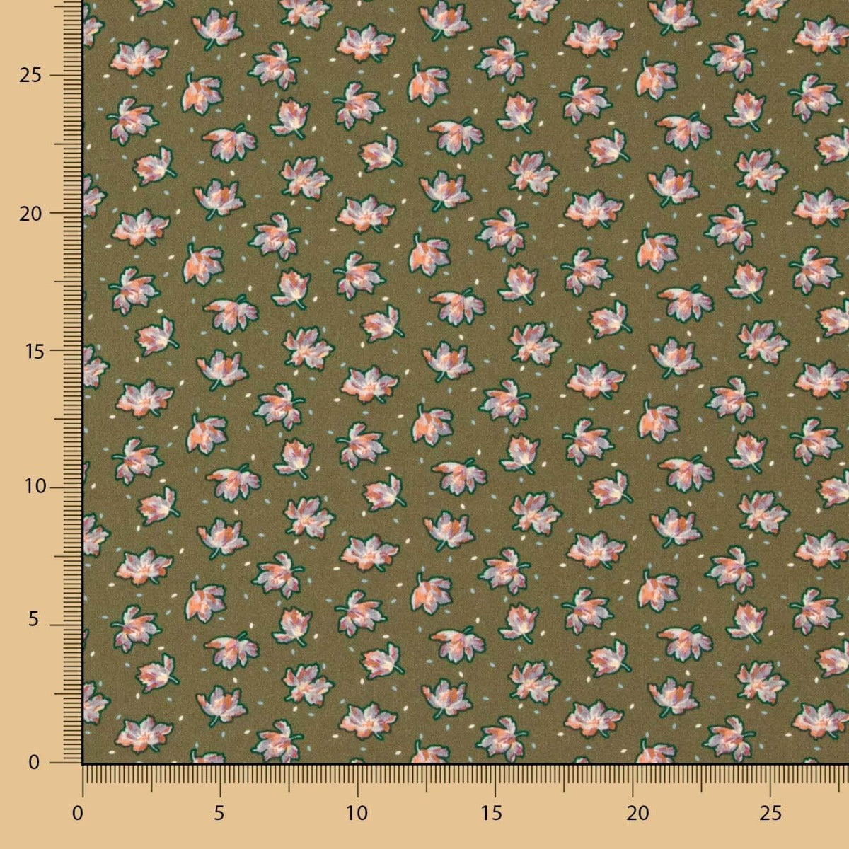 Viskose Floral Khaki - Ribes y Casals