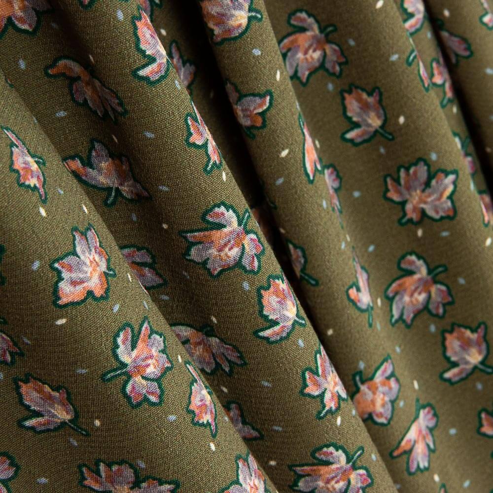 Viskose Floral Khaki - Ribes y Casals