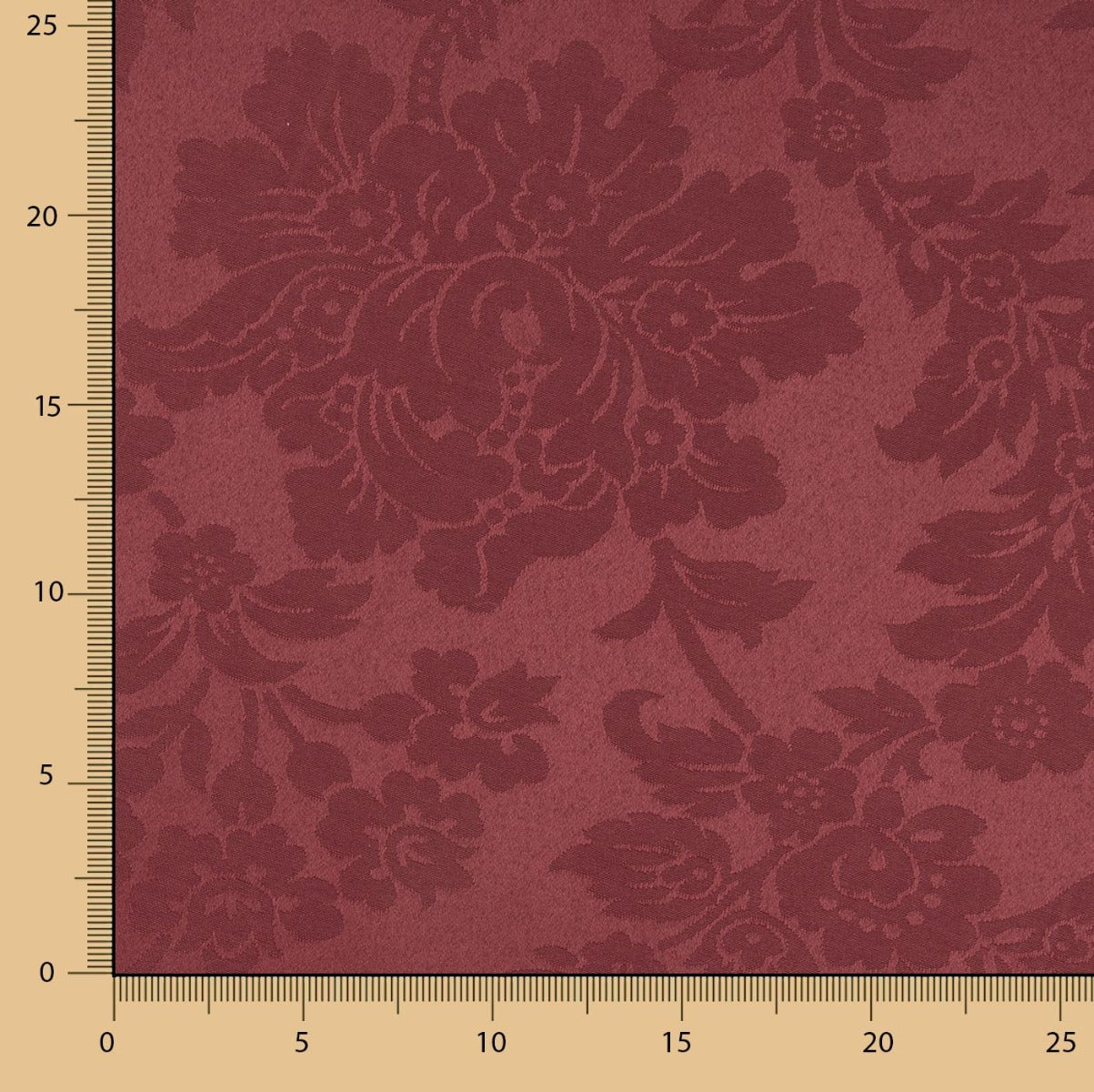 Granatfarbener Jacquard-Leinwand-Stoff - Ribes y Casals
