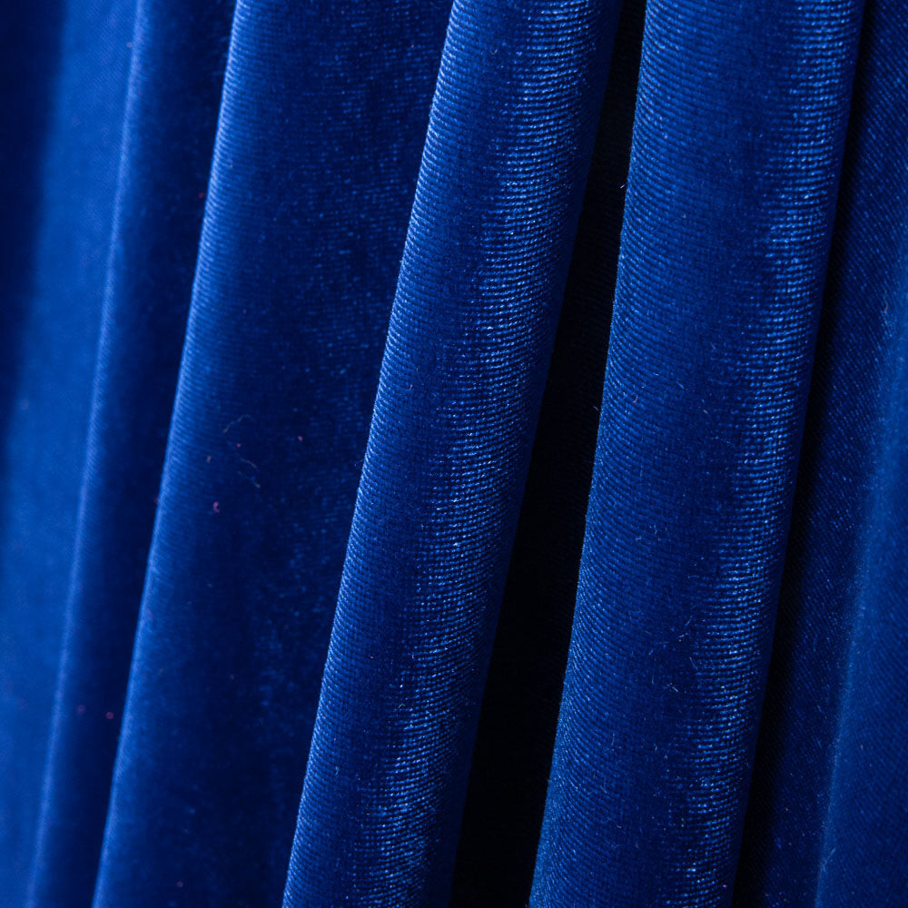 Blauer Samt-Lycra-Samt-Stoff - Ribes y Casals