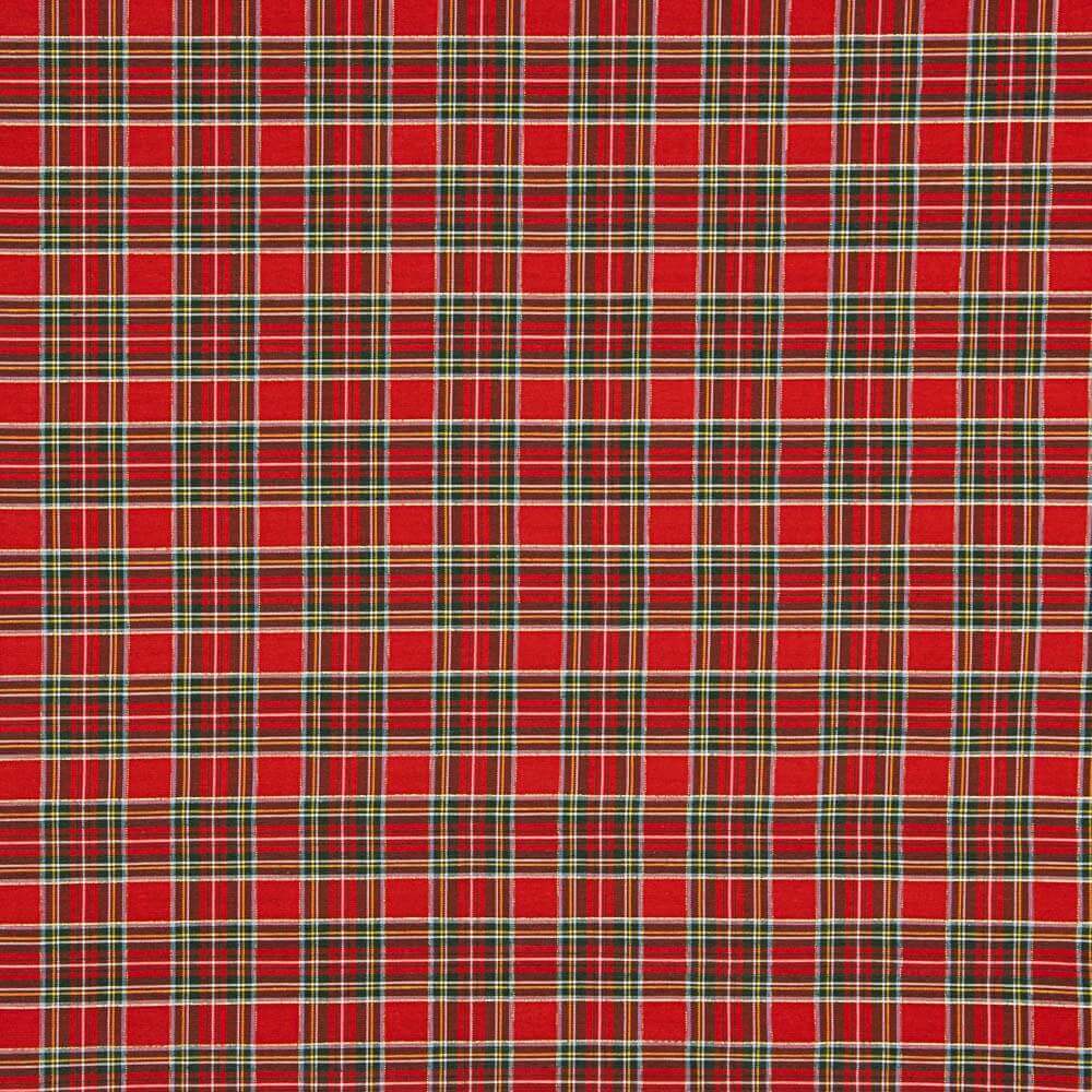 Tartan Tischtuch Retal Mini Rot Lurex - Breite 320 cm - Ribes y Casals