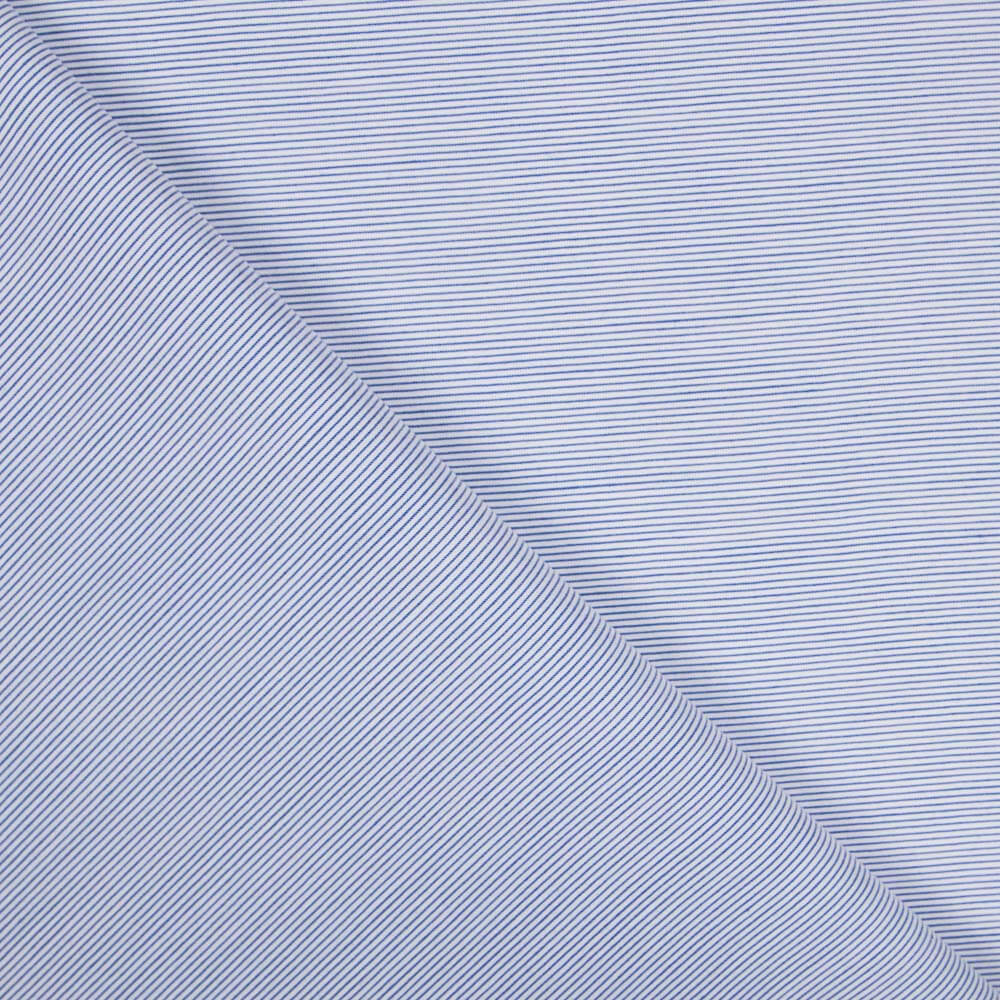 Popeline Elasthan Baumwolle Baumwolle Thousand Stripes Blau - Ribes y Casals
