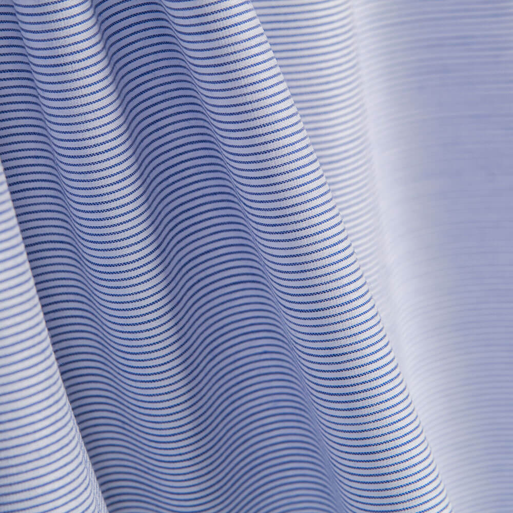 Popeline Elasthan Baumwolle Baumwolle Thousand Stripes Blau - Ribes y Casals