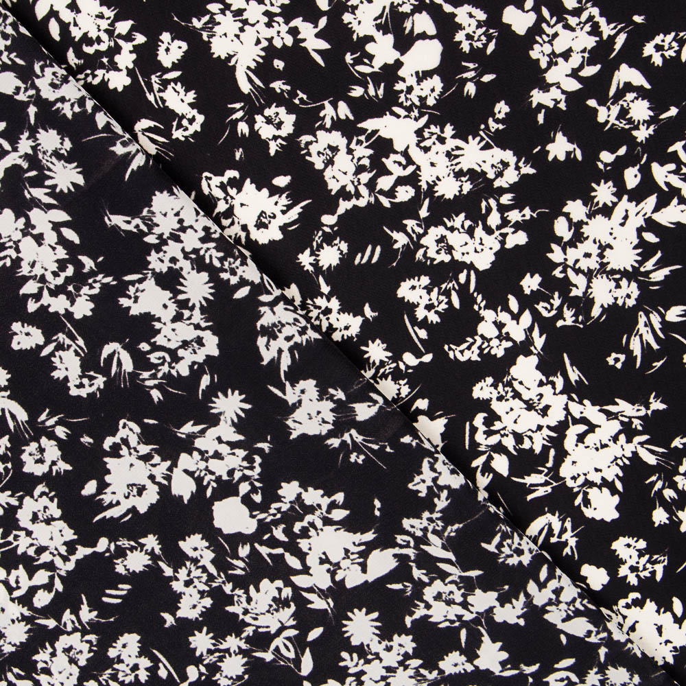 Kimono aus feinem Satinstoff Schwarz - Ribes y Casals