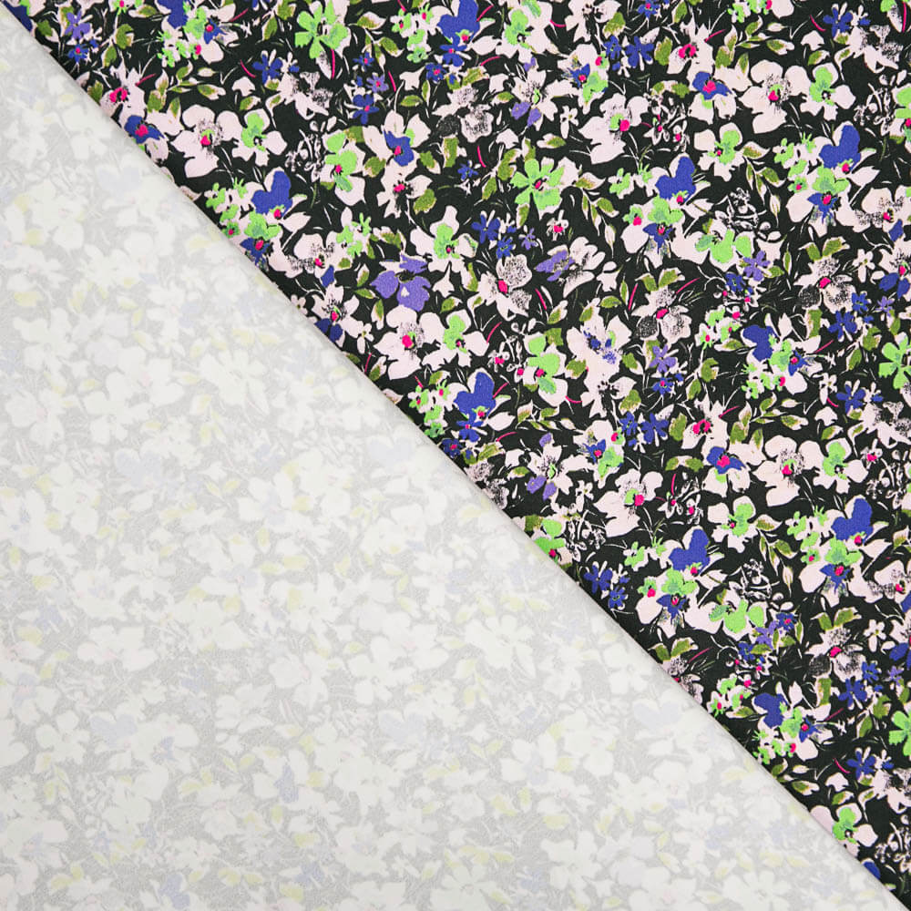Flache Spandex Blumen Mauve - Ribes y Casals
