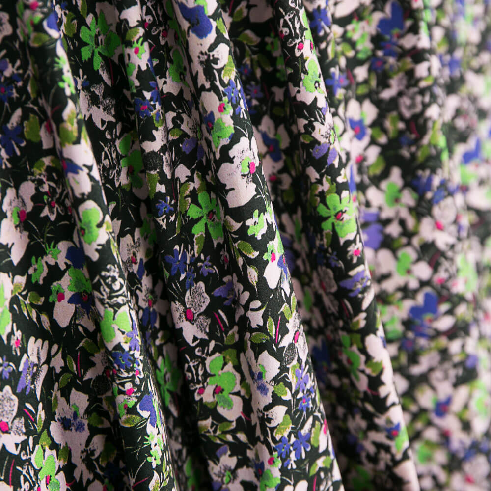 Flache Spandex Blumen Mauve - Ribes y Casals